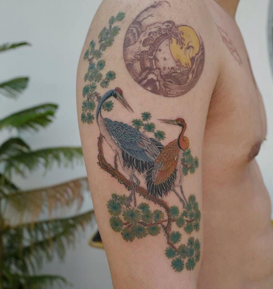 20 Fascinating Crane Tattoo Ideas And Their Meanings