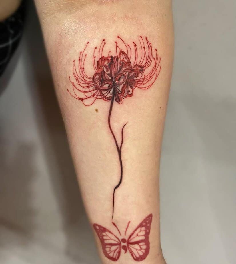 34 Must-See Red Spider Lily Tattoo Ideas to Weave a Mesmerizing Web of Beauty