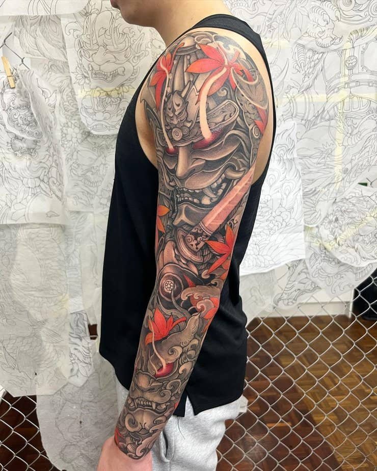Japanese warrior tattoo sleeve
