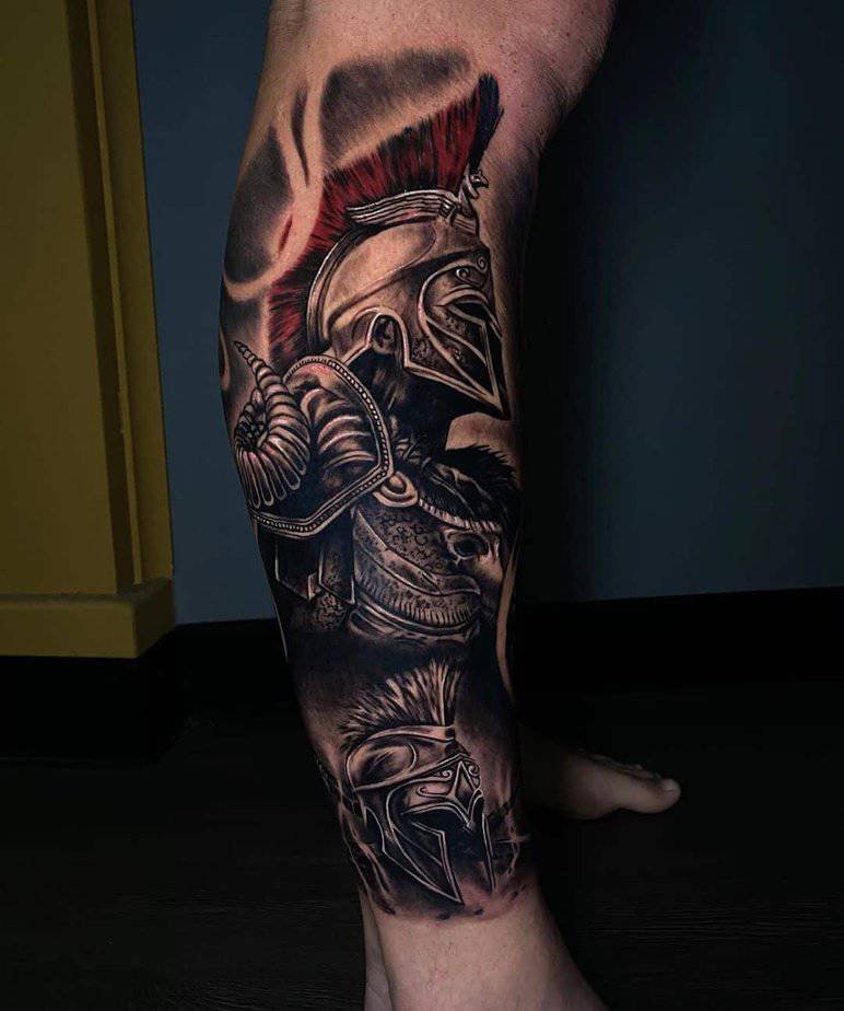 Half-sleeve warrior tattoos
